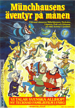 Münchhausens äventyr på månen 1982 poster Jean Image Animerat