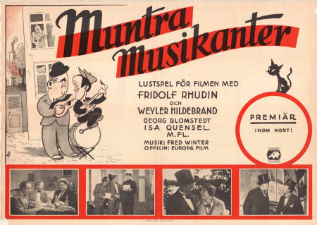 Muntra musikanter 1932 poster Fridolf Rhudin Weyler HildebrandIsa Quensel Theodor Berthels