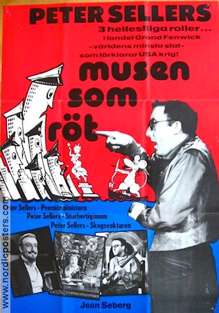 Musen som röt 1959 poster Peter Sellers Jean Seberg William Hartnell Jack Arnold