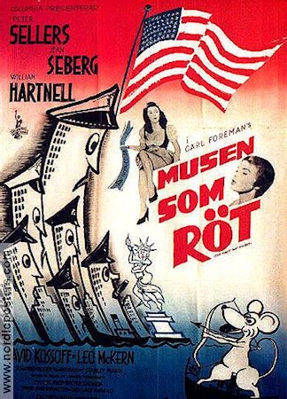 Musen som röt 1959 poster Peter Sellers Jean Seberg