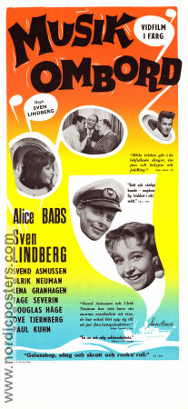 Musik ombord 1958 poster Alice Babs Svend Asmussen Ulrik Neumann Tage Severin Lena Granhagen Sven Lindberg Skepp och båtar