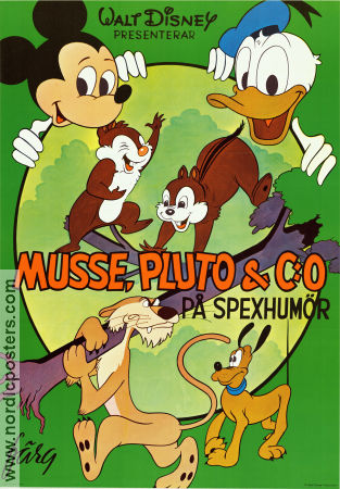 Musse Pluto och C:O på spexhumör 1975 poster Musse Pigg Kalle Anka Pluto Piff och Puff Jack Hannah