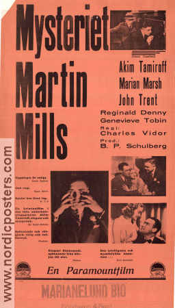 Mysteriet Martin Mills 1937 poster Akim Tamiroff Marian Marsh Charles Vidor