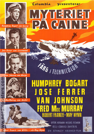 Myteriet på Caine 1954 poster Humphrey Bogart Edward Dmytryk