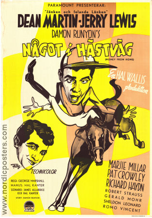 Något i hästväg 1953 poster Dean Martin Jerry Lewis Marjie Millar George Marshall Hästar