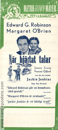 När hjärtat talar 1945 poster Edward G Robinson Margaret O´Brien James Craig Roy Rowland