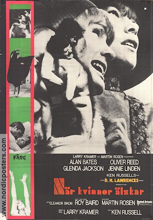 När kvinnor älskar 1970 poster Alan Bates Glenda Jackson