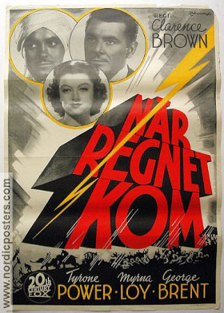 När regnet kom 1939 poster Tyrone Power Myrna Loy George Brent Clarence Brown