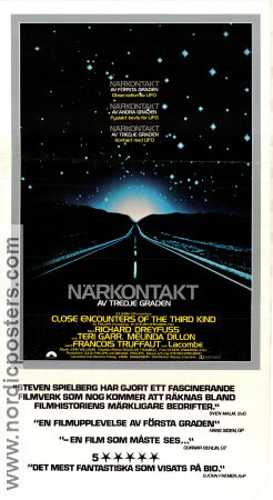 Närkontakt av tredje graden 1977 poster Richard Dreyfuss Teri Garr Melinda Dillon Steven Spielberg