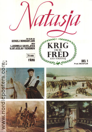 Natasja Krig och Fred 1965 poster Lyudmila Saveleva Vyacheslav Tikhonov Sergey Bondarchuk Text: Leo Tolstoy Ryssland Krig