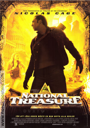 National Treasure 2004 poster Nicolas Cage Diane Kruger Justin Bartha Jon Turteltaub