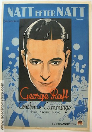 Natt efter natt 1933 poster George Raft Constance Cummings Eric Rohman art