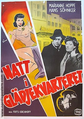 Natt i glädjekvarteret 1950 poster Marianne Hoppe Damer