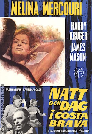 Natt och dag i Costa Brava 1965 poster Melina Mercouri Hardy Krüger James Mason Juan Antonio Bardem Spanien