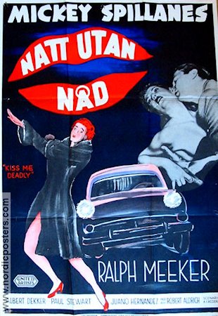 Natt utan nåd 1955 poster Ralph Meeker Robert Aldrich Text: Mickey Spillane