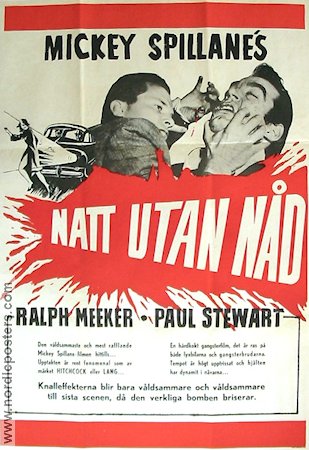 Natt utan nåd 1955 poster Ralph Meeker Robert Aldrich Text: Mickey Spillane