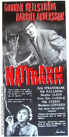 Nattbarn 1956 poster Harriet Andersson Erik Strandmark Nils Hallberg Sven-Eric Gamble Stig Järrel Gunnar Hellström