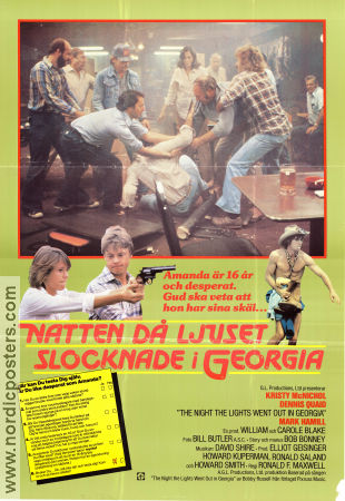 Natten då ljuset slocknade i Georgia 1981 poster Kristy McNichol Dennis Quaid Mark Hamill Ron Maxwell