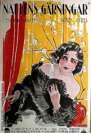Nattens gärningar 1924 poster Agnes Ayres Eric Rohman art