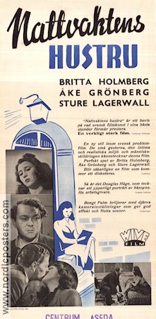 Nattvaktens hustru 1947 poster Åke Grönberg Britta Holmberg Sture Lagerwall Bengt Palm