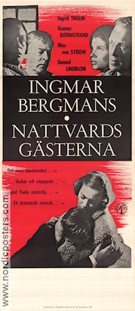 Nattvardsgästerna 1963 poster Ingrid Thulin Gunnar Björnstrand Max von Sydow Gunnel Lindblom Ingmar Bergman