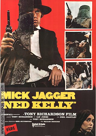 Ned Kelly 1970 poster Mick Jagger Clarissa Kaye-Mason Tony Richardson Filmen från: Australia Kändisar