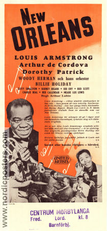 New Orleans 1947 poster Louis Armstrong Billie Holiday Jazz Musikaler