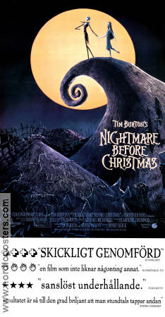 Vid köp över 400kr: Filmaffisch Nightmare Before Christmas Tim Burton 1993 32x70cm
