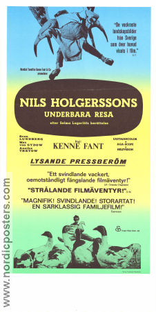 Nils Holgerssons underbara resa 1962 poster Sven Lundberg Max von Sydow Annika Tretow Kenne Fant Text: Selma Lagerlöf Fåglar