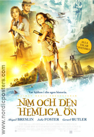 Nim och den hemliga ön 2008 poster Jodie Foster Gerard Butler Abigail Breslin Jennifer Flackett