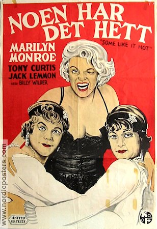 Noen har det hett 1959 poster Marilyn Monroe Jack Lemmon Tony Curtis Billy Wilder