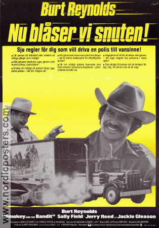 Nu blåser vi snuten 1977 poster Burt Reynolds Sally Field Jackie Gleason Hal Needham Bilar och racing Poliser