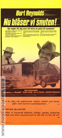 Nu blåser vi snuten 1977 poster Burt Reynolds Sally Field Jackie Gleason Hal Needham Bilar och racing Poliser