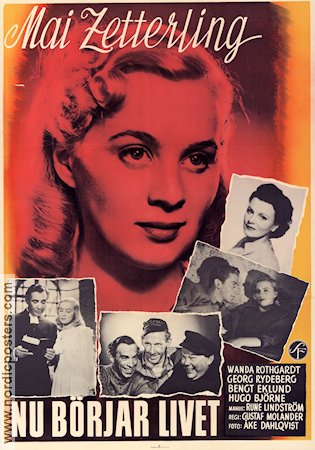 Nu börjar livet 1948 poster Mai Zetterling Georg Rydeberg Wanda Rothgardt Gustaf Molander