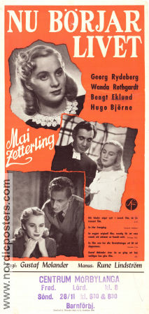 Nu börjar livet 1948 poster Mai Zetterling Georg Rydeberg Wanda Rothgardt Gustaf Molander