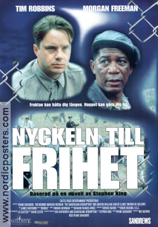 Nyckeln till frihet 1994 poster Tim Robbins Morgan Freeman Bob Gunton Frank Darabont Text: Stephen King