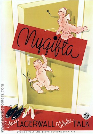 Nygifta 1941 poster Sture Lagerwall Vibeke Falk Eric Rohman art