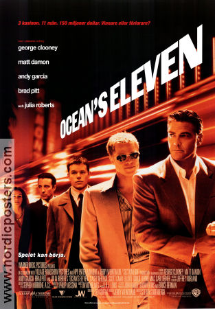 Ocean´s Eleven 2001 poster George Clooney Matt Damon Julia Roberts Steven Soderbergh Gambling