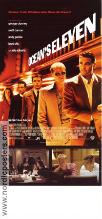 Ocean´s Eleven 2001 poster George Clooney Matt Damon Julia Roberts Steven Soderbergh Gambling