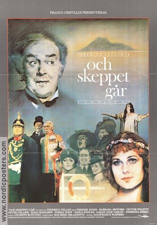 Och skeppet går 1985 poster Freddie Jones Barbara Jefford Victor Poletti Federico Fellini