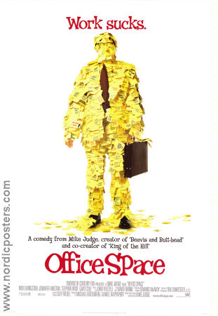 Office Space 1999 poster Ron Livingston Jennifer Aniston Mike Judge