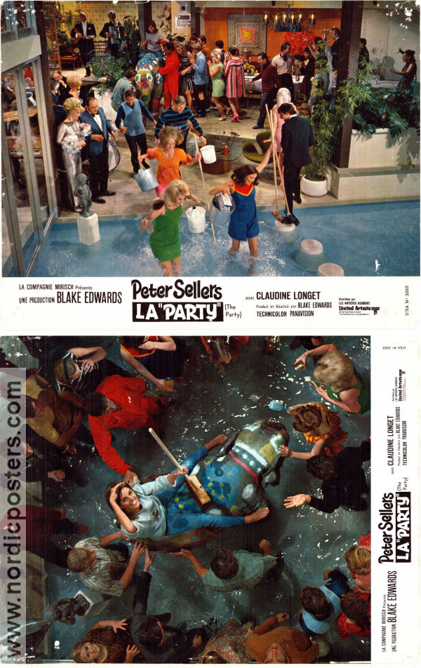 Oh vilket party 1968 lobbykort Peter Sellers Claudine Longet Natalia Borisova Blake Edwards
