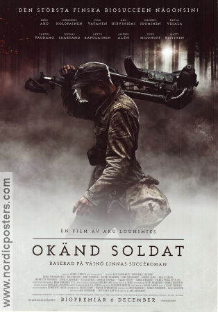 Okänd soldat 2017 poster Eero Aho Johannes Holopainen Jussi Vatanen Aku Louhimies Krig Finland