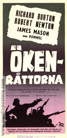 Ökenråttorna 1953 poster Richard Burton Robert Newton James Mason Robert Wise Krig