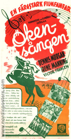 Ökensången 1943 poster Dennis Morgan Irene Manning Bruce Cabot Robert Florey Musikaler