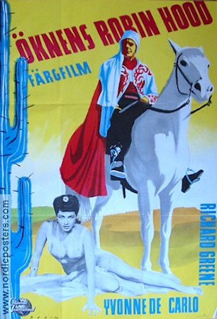 Öknens Robin Hood 1950 poster Richard Greene Yvonne De Carlo