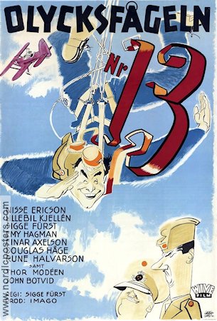 Olycksfågeln nr 13 1942 poster Sigge Fürst Thor Modéen