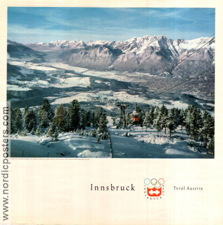 Olympic Games Innsbruck 1964 affisch Olympiader Vintersport Affischen från: Austria