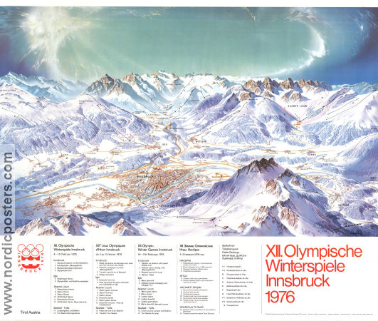 Olympic Games Innsbruck 1976 affisch Olympiader Vintersport