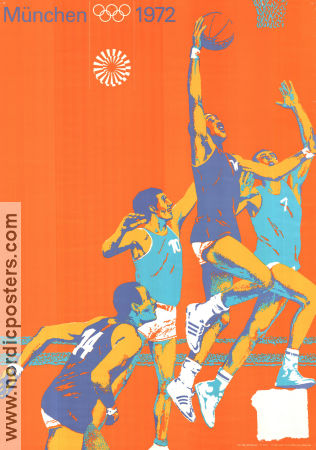 Olympic Games München Basket 1972 affisch Olympiader Sport